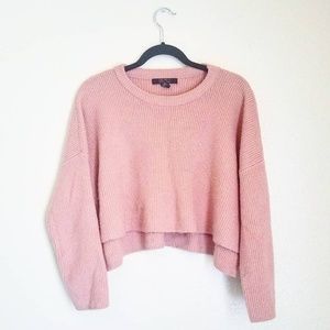 F21 Cashmere Pink Crop Sweater